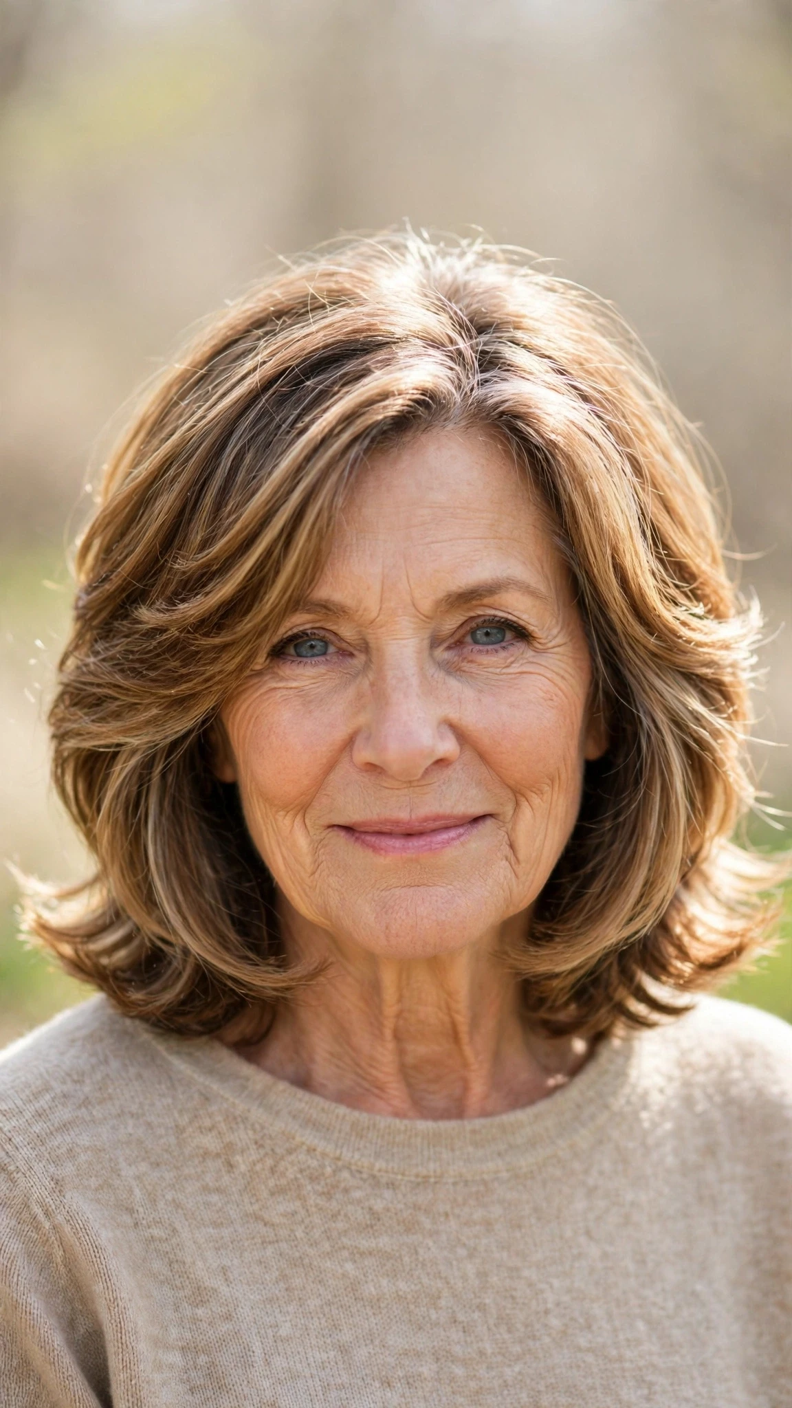 50 Sun kissed highlights for women over 60 with a layered bob and warm tones That Are Chic, Fresh and Flattering 32 Sun Kissed Highlights With A Layered Bob And Warm Tones With Soft Bends And Flicked Ends, Long Soft Layers And Sunlit Dimension