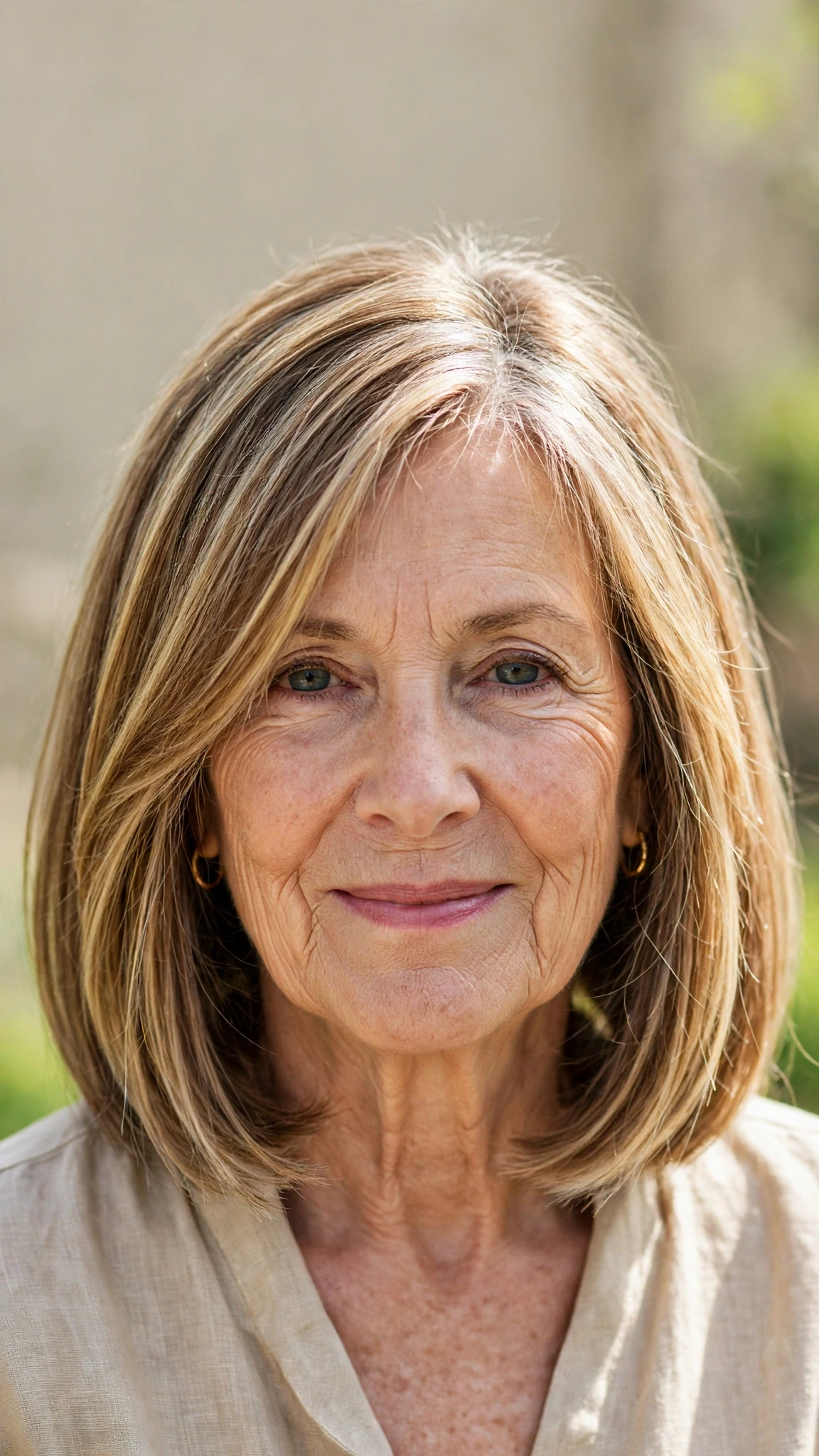 50 Sun kissed highlights for women over 60 with a layered bob and warm tones That Are Chic, Fresh and Flattering 50 Sun Kissed Highlights With A Layered Bob And Warm Tones With A Sleek Straight Finish, Wispy Pieces Around The Face And Soft Golden Pieces