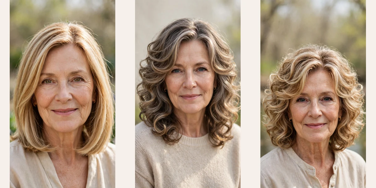 50 sun kissed highlights for women over 60 with a layered bob and warm tones