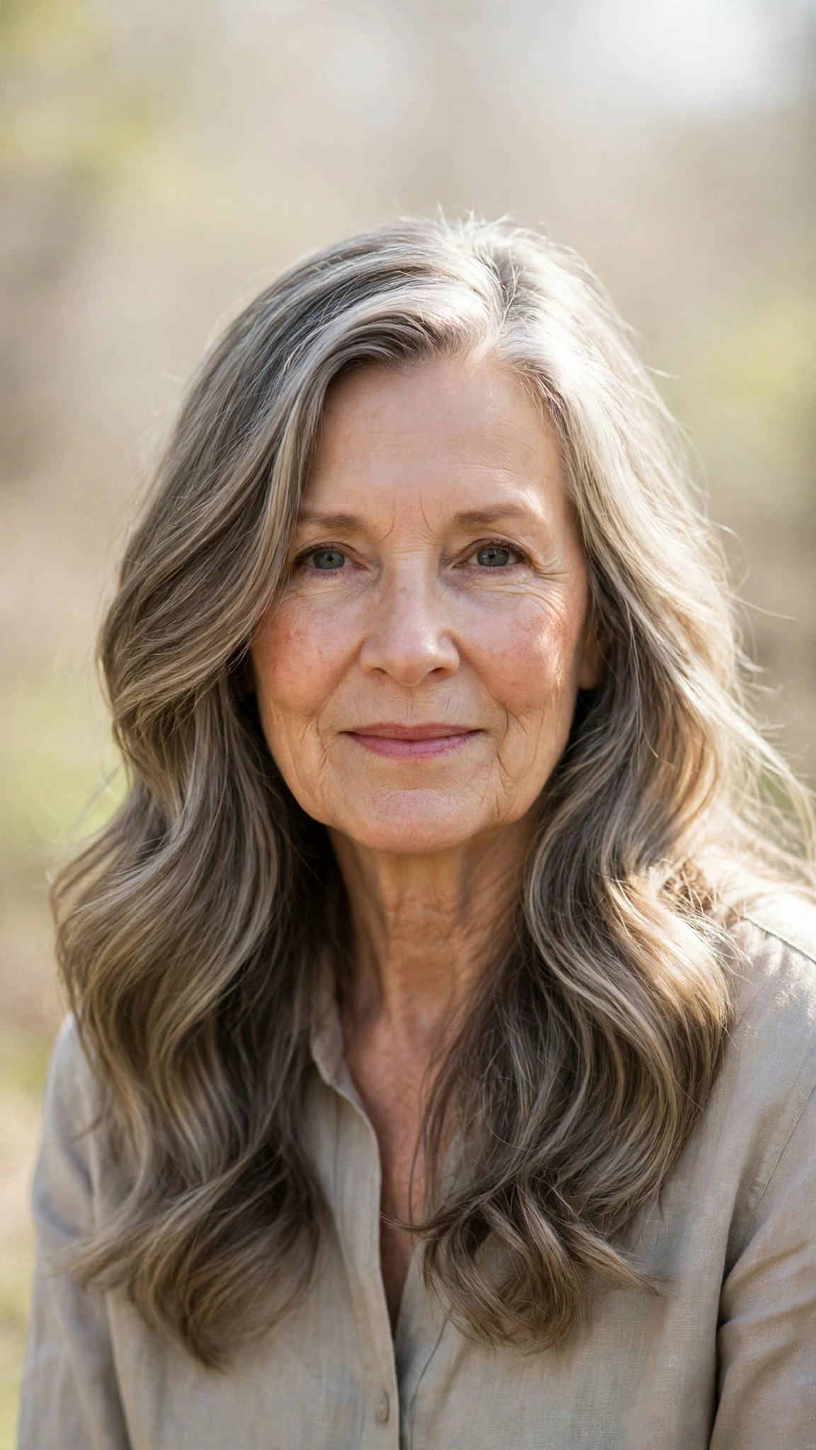 38 Sun kissed highlights for women over 60 with long hair and natural shine That Are Chic, Fresh and Flattering 22 Sun Kissed Highlights With Long Hair And Natural Shine With Soft Waves, A Deep Side Part And Cool Ash Softness