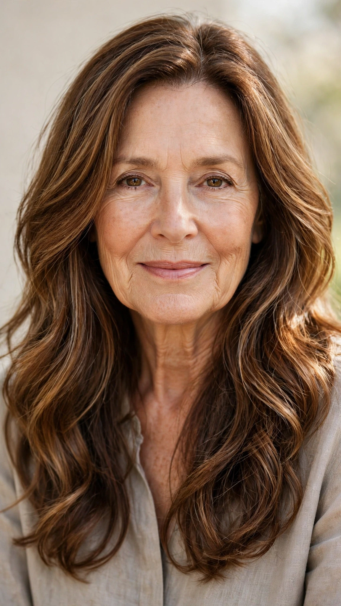 38 Sun kissed highlights for women over 60 with long hair and natural shine That Are Chic, Fresh and Flattering 25 Sun Kissed Highlights With Long Hair And Natural Shine With A Relaxed Lived-In Wave, Long Soft Layers And Warm Chestnut Warmth