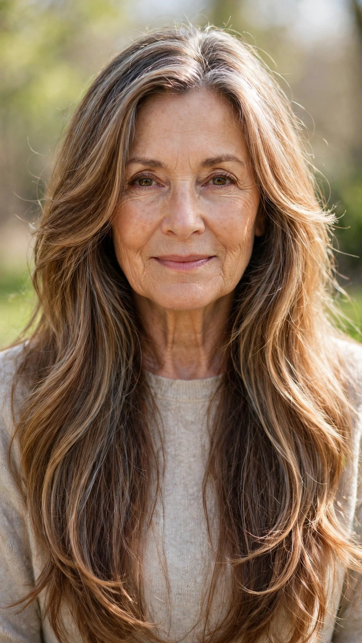 38 Sun kissed highlights for women over 60 with long hair and natural shine That Are Chic, Fresh and Flattering 31 Sun Kissed Highlights With Long Hair And Natural Shine With A Polished Blowout, Wispy Pieces Around The Face And Warm Caramel Tones