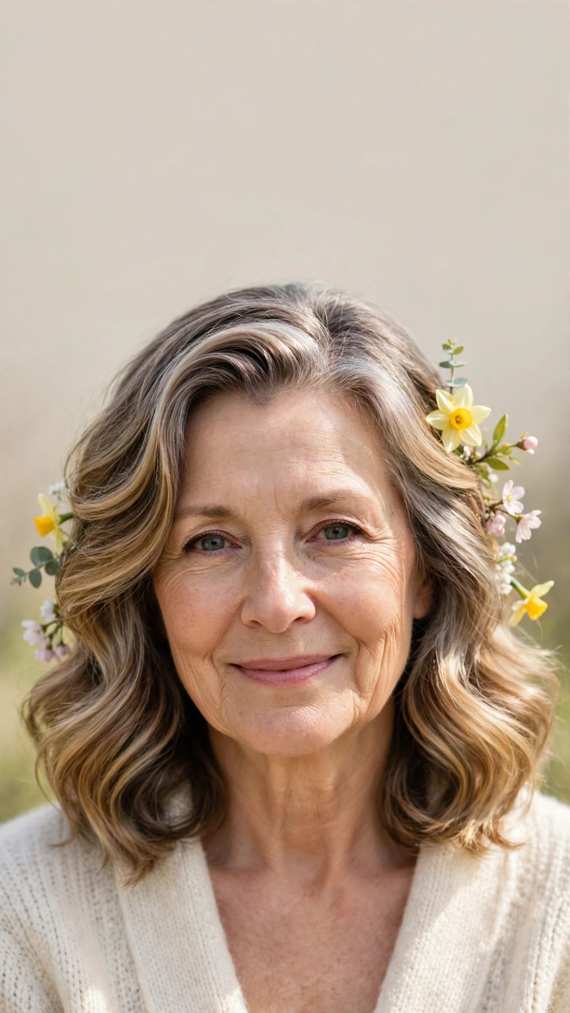 Sun Kissed Highlights Hairstyles For Easter With A Fresh Cut With Soft Waves, A Deep Side Part And A Glossy Shine Finish