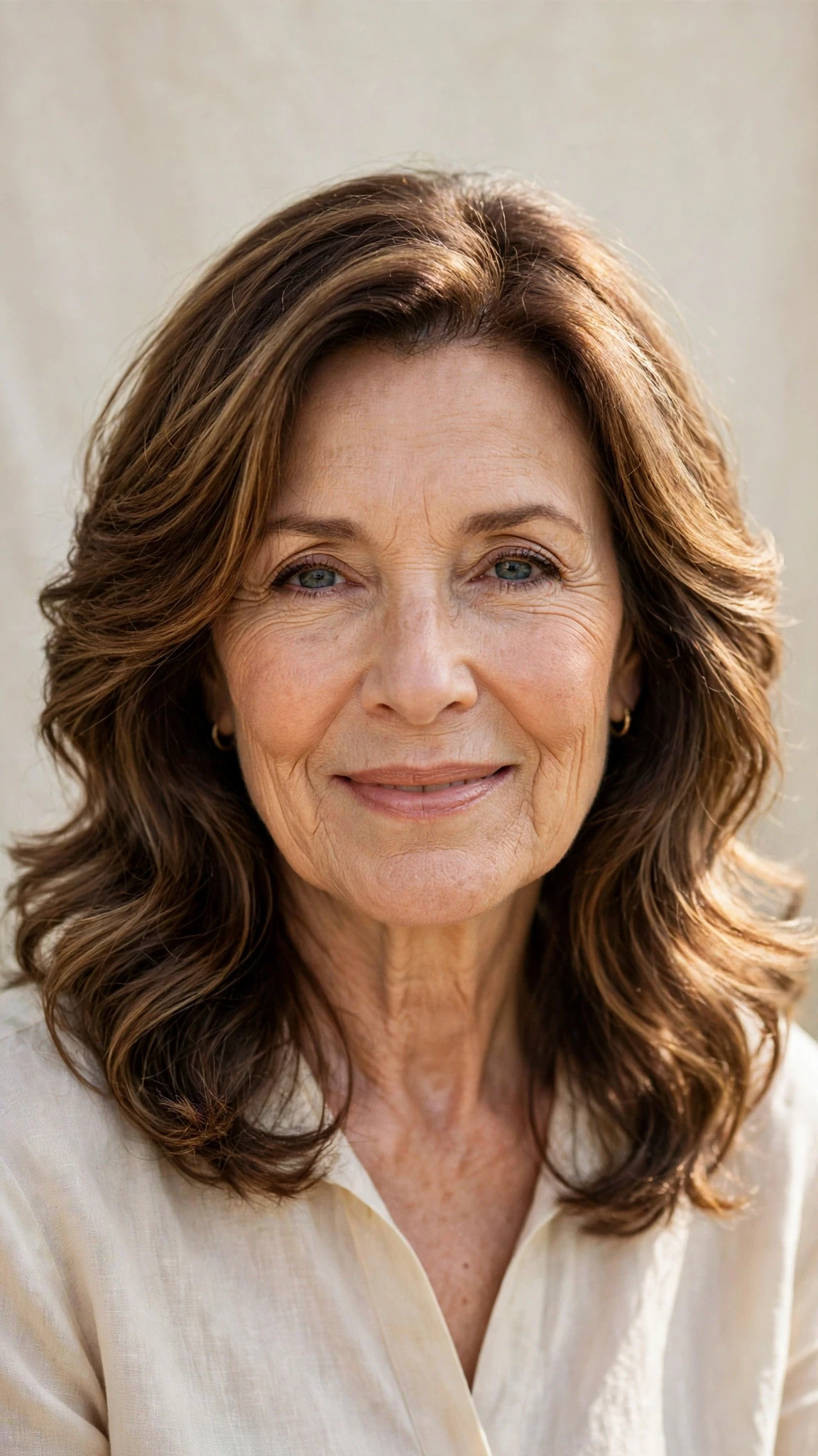 Sun Kissed Highlights Hairstyles For Easter With A Fresh Cut With Soft Waves, Feathered Ends And Rich Chocolate Depth