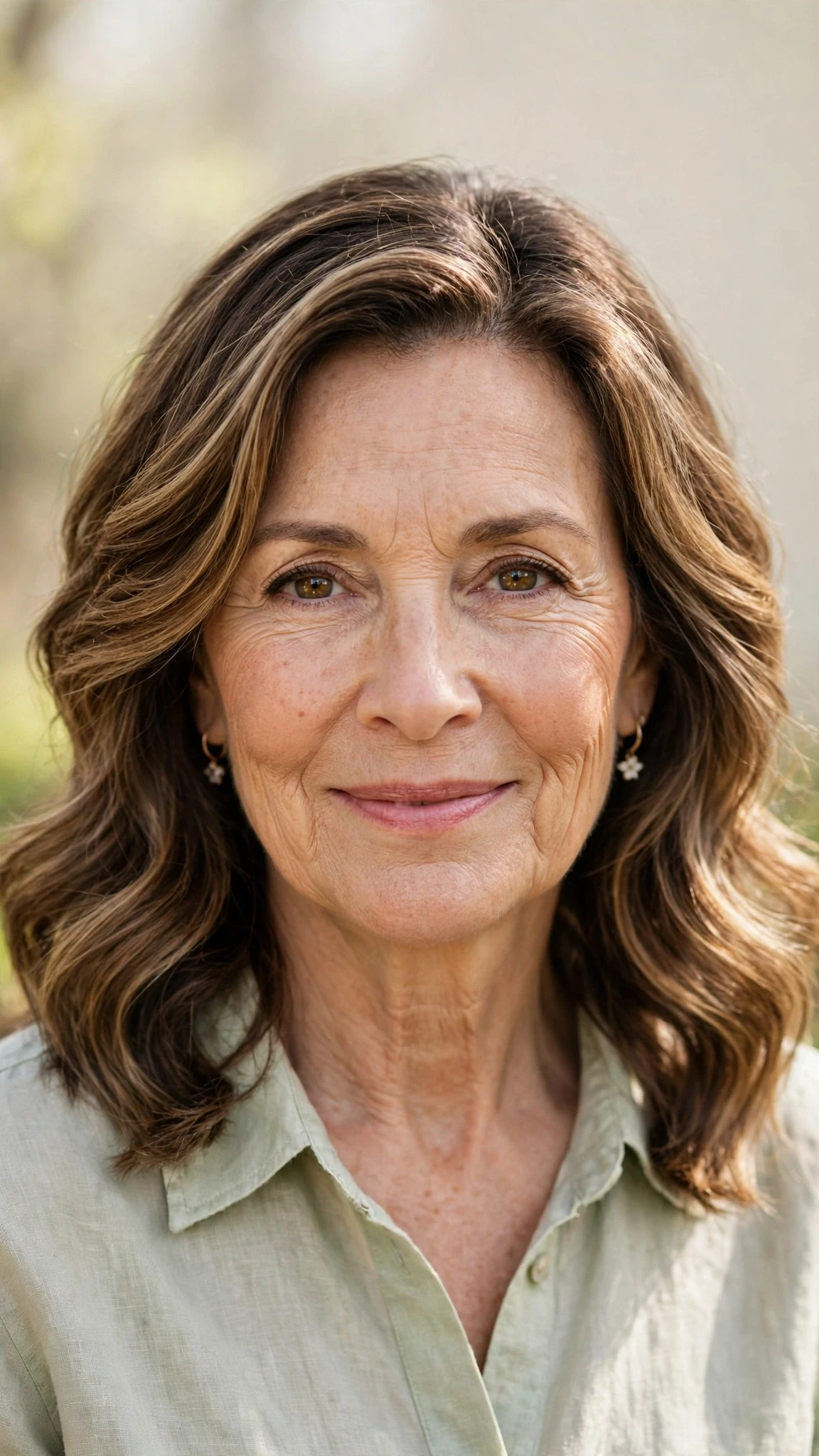Sun Kissed Highlights Hairstyles For Easter With A Fresh Cut With Soft Waves, A Deep Side Part And Natural Brunette Depth