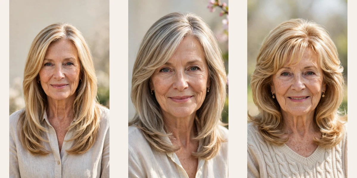 40 sun kissed highlights hairstyles for women over 60 for Easter with a fresh cut