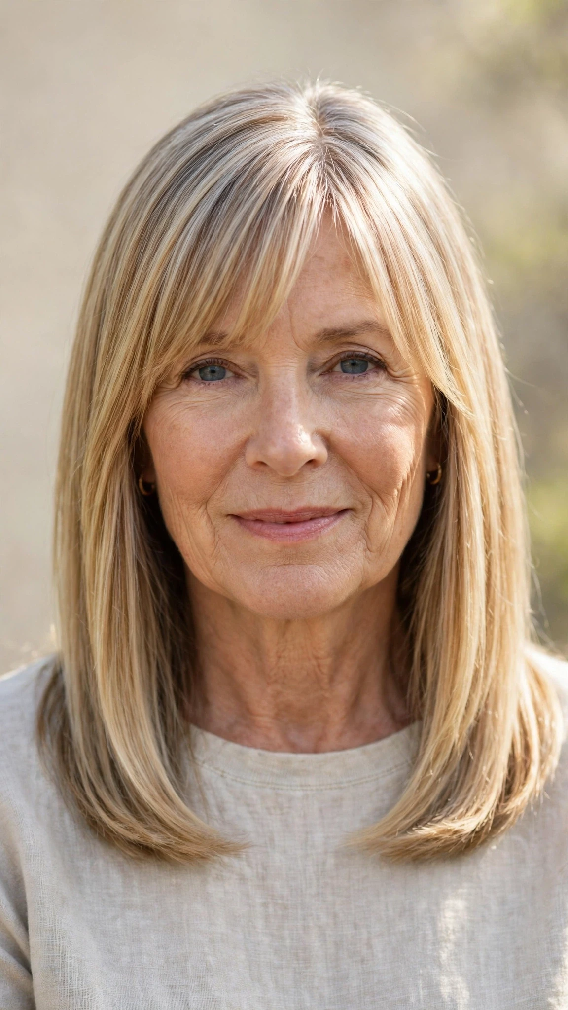Sun Kissed Highlights Hairstyles For Spring With Soft Blonde Pieces With A Sleek Straight Finish, Curtain Pieces And Soft Golden Pieces