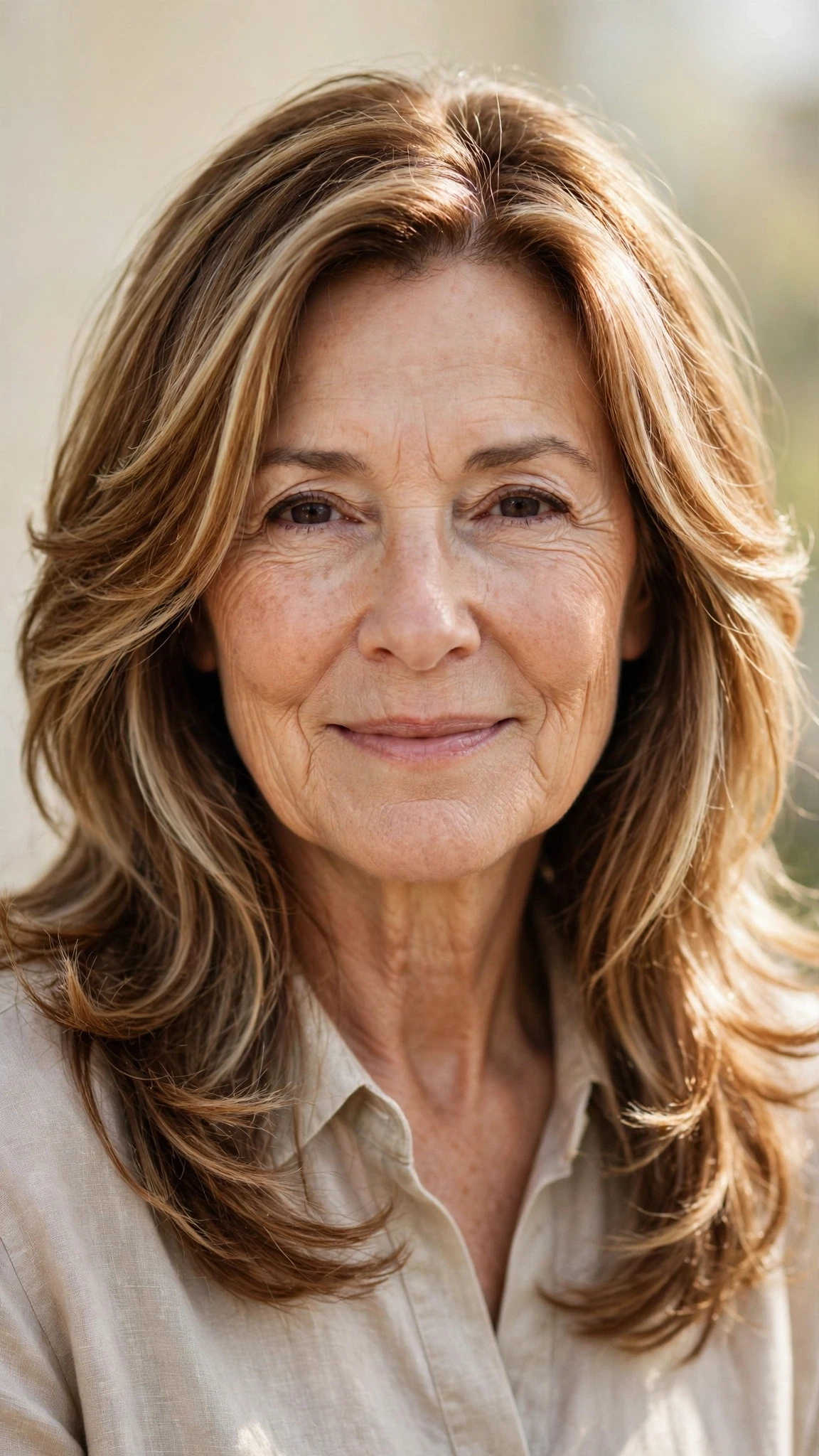 Sun Kissed Highlights Hairstyles For Spring With Soft Blonde Pieces With Soft Bends And Flicked Ends, Long Soft Layers And Warm Chestnut Warmth