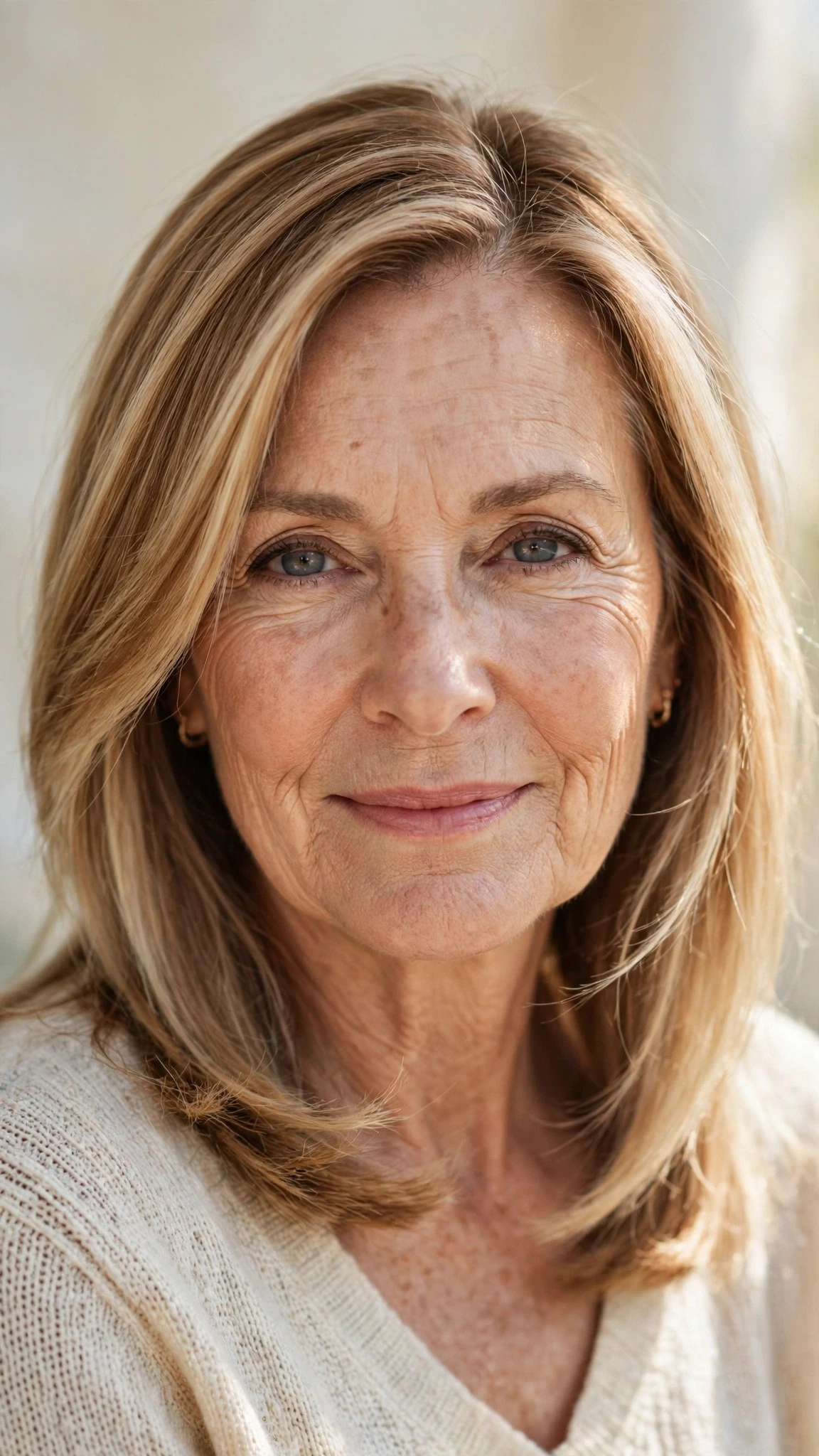 Sun Kissed Highlights Hairstyles For Spring With Soft Blonde Pieces With A Sleek Straight Finish, Wispy Pieces Around The Face And Warm Caramel Tones