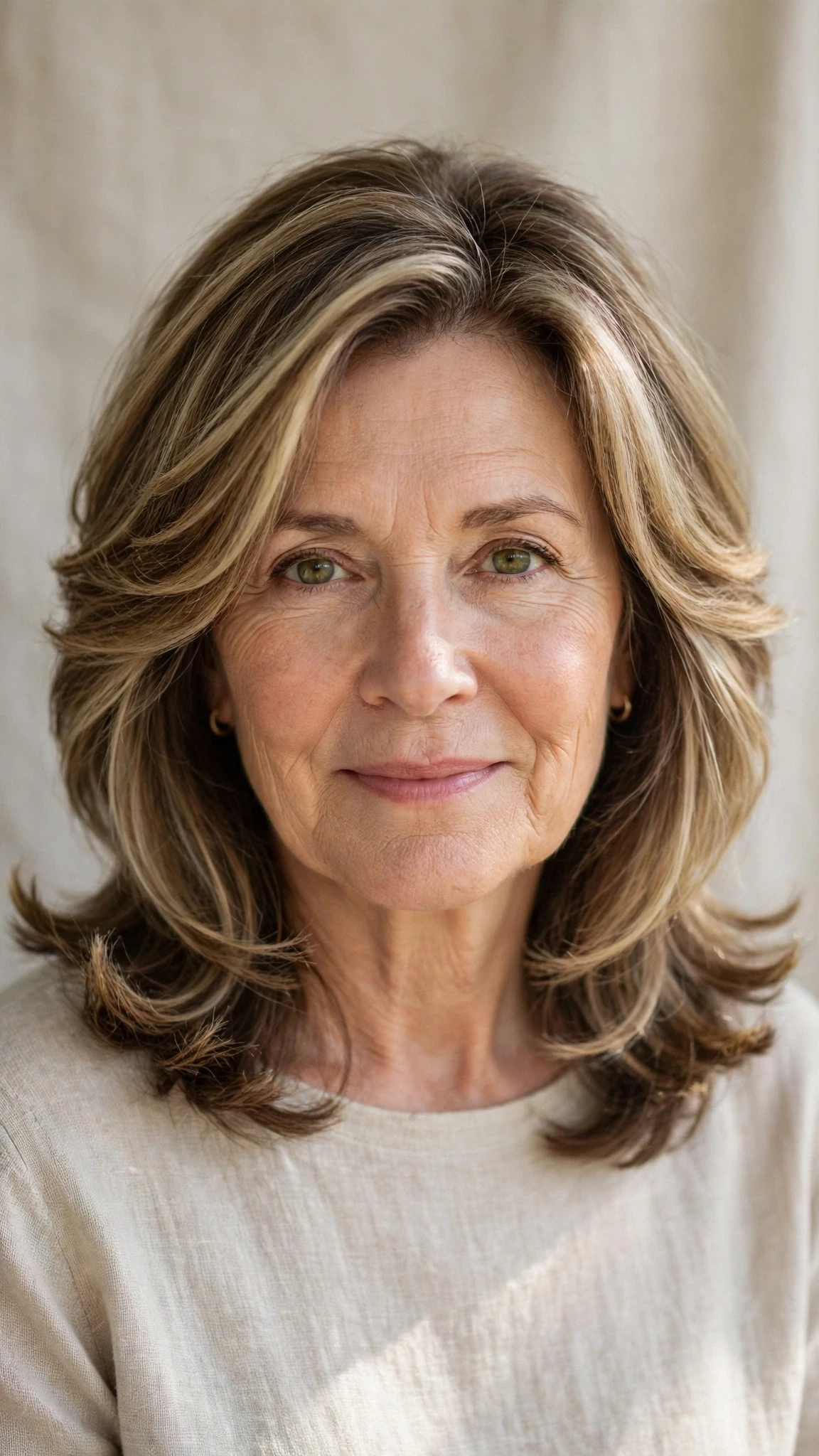 Sun Kissed Highlights Hairstyles For Spring With Soft Blonde Pieces With Soft Bends And Flicked Ends, Blunt Ends With Soft Layers And Natural Brunette Depth