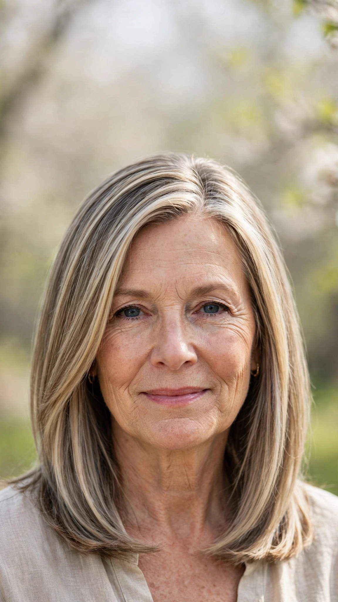 Sun Kissed Highlights Hairstyles For Spring With Soft Blonde Pieces With A Sleek Straight Finish, Subtle Internal Layers And Cool Ash Softness