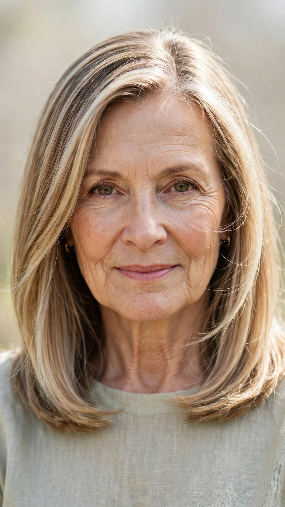 Sun Kissed Highlights Hairstyles For Spring With Soft Blonde Pieces With A Sleek Straight Finish, Wispy Pieces Around The Face And A Glossy Shine Finish