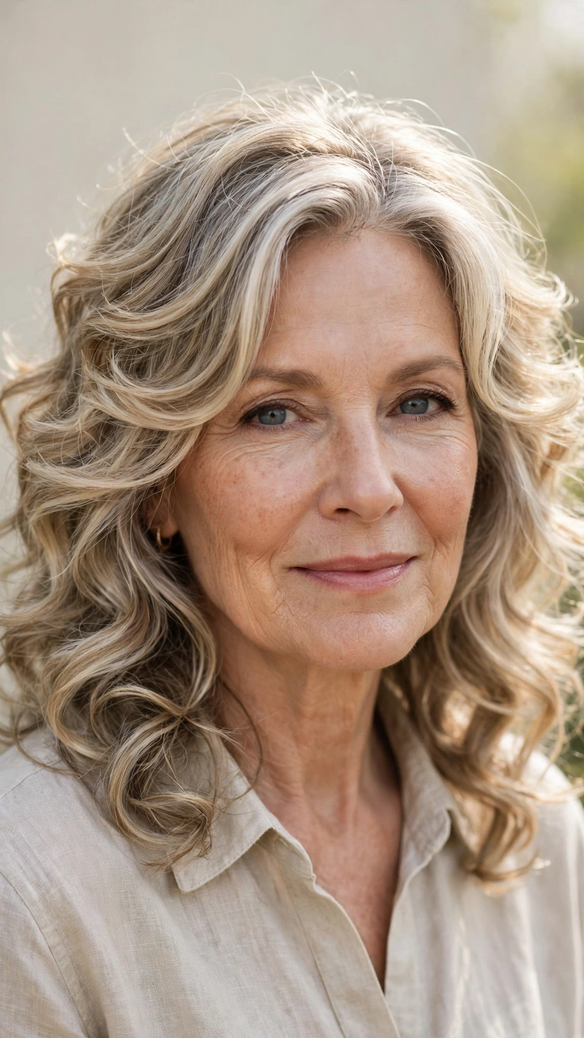 Sun Kissed Highlights Hairstyles For Spring With Soft Blonde Pieces With Loose Romantic Curls, Face-Framing Layers And Cool Ash Softness