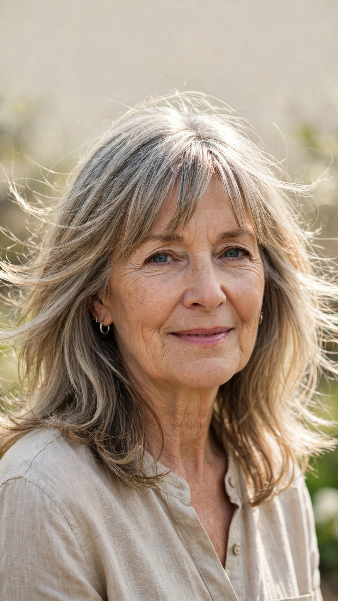 Sun Kissed Highlights Hairstyles With Grey Blending And Light Pieces With Delicate Natural Movement, Curtain Pieces And Silver-Blended Brightness