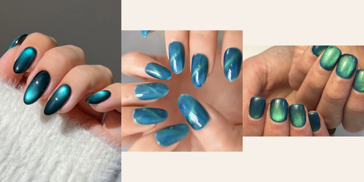 33 Teal Cat Eye Nails for Women in Their 30s for Winter Date Nights That Are Deep, Magnetic and Made for Evenings Out