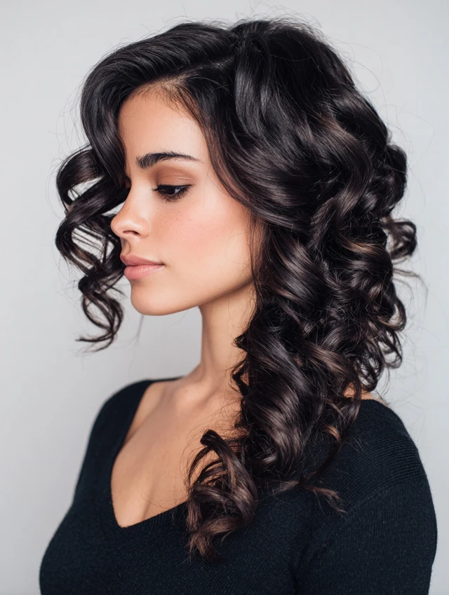 Soft Weekend Curls With A Knit Scarf