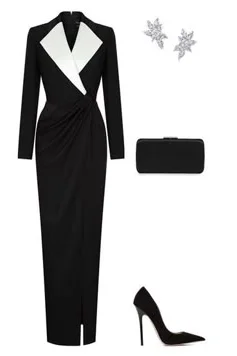 Emerald Tuxedo Dress with A Classic Trench