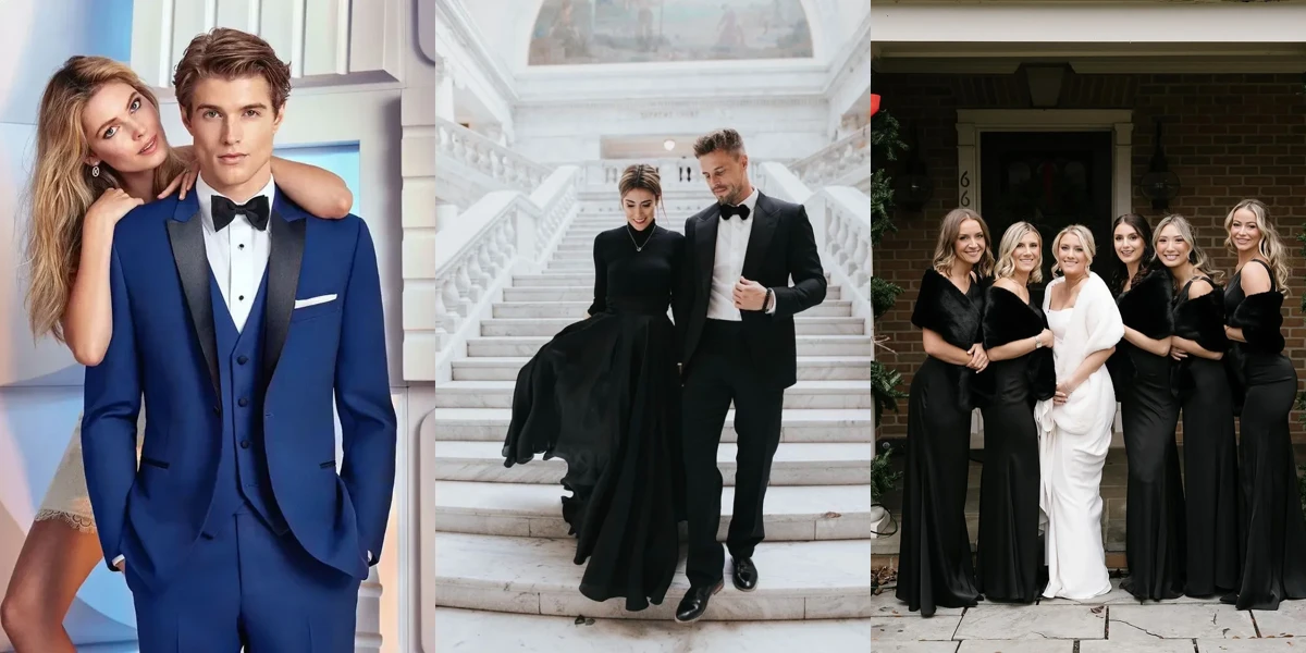 25 Tuxedo Dress Outfits for Winter Weddings That Are Chic, Warm and Elegant