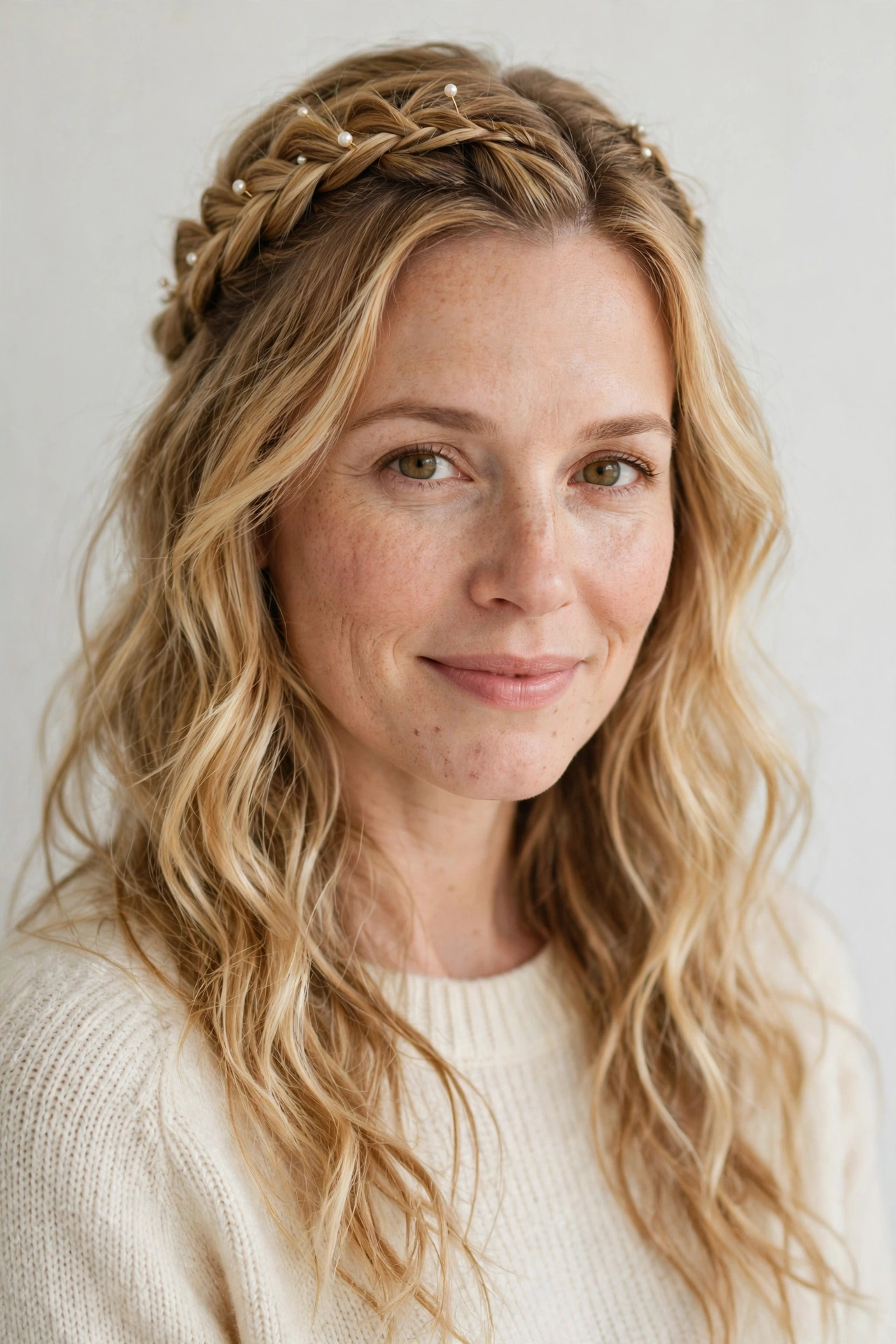 28 Valentine Half Up Hairstyles for Women in Their 30s with a Braided Top Section That Are Romantic, Chic and Easy to Wear 11 Valentine Half Up Hairstyles with a Braided Top Section in golden blonde with a gently tousled finish