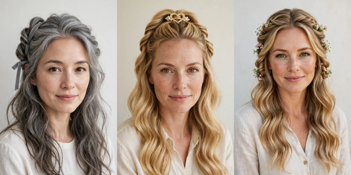 22 Valentine Half Up Hairstyles for Women in Their 30s with Twisted Sections That Are Romantic, Chic and Easy to Wear