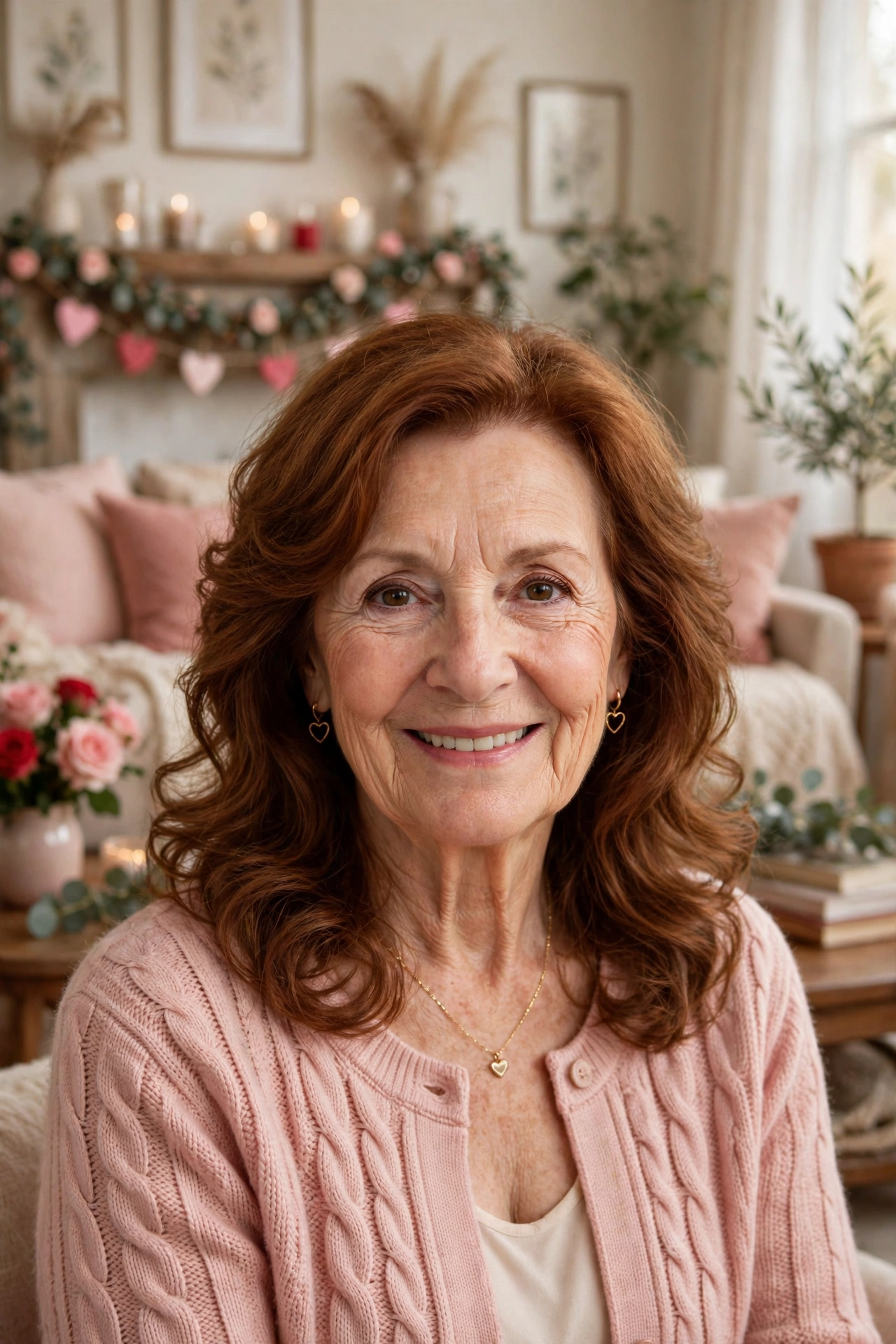 soft waves with gentle layers in warm auburn with gentle layers