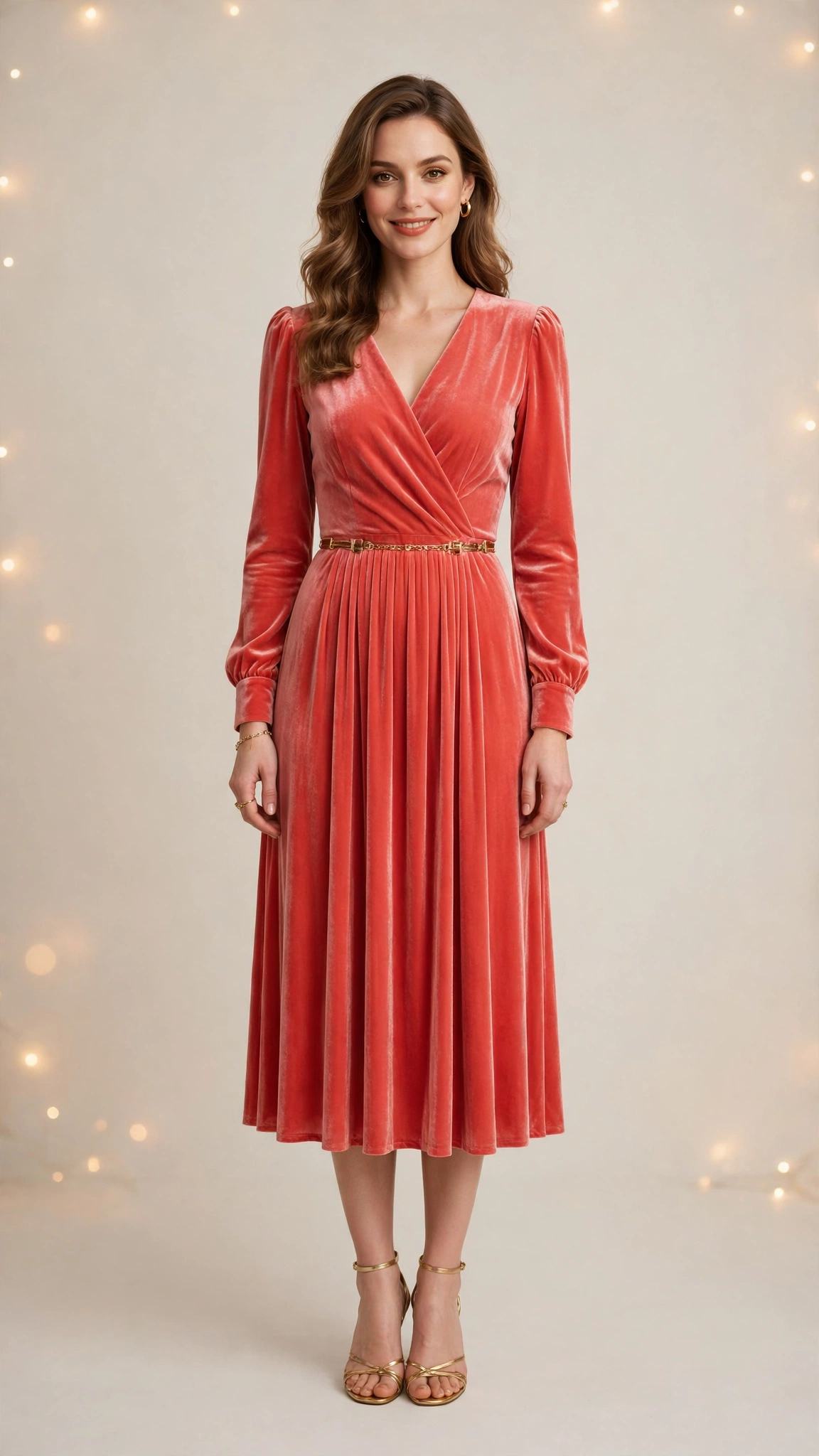 Velvet Midi Dress Outfit 23