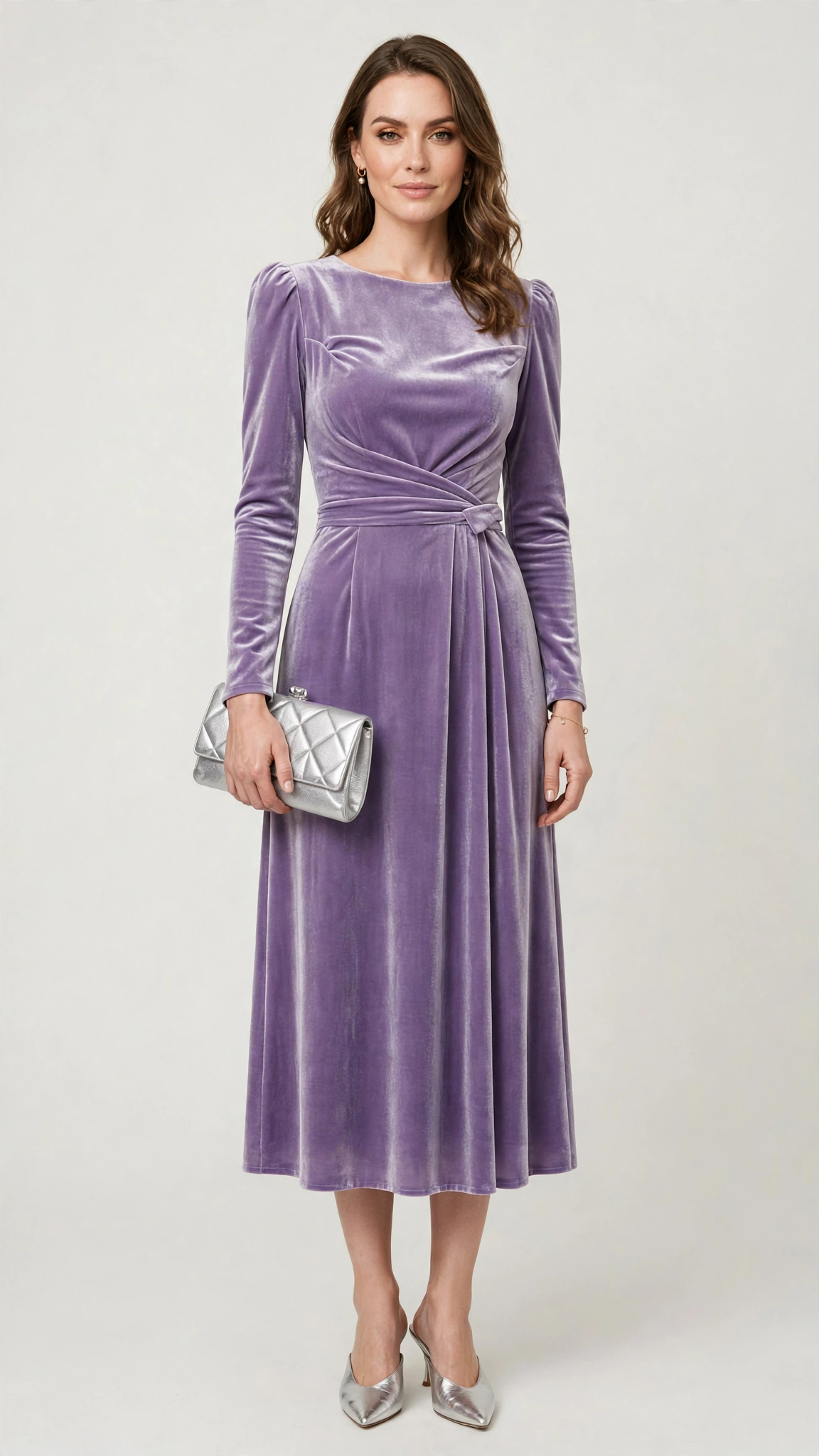 Velvet Midi Dress Outfit 24