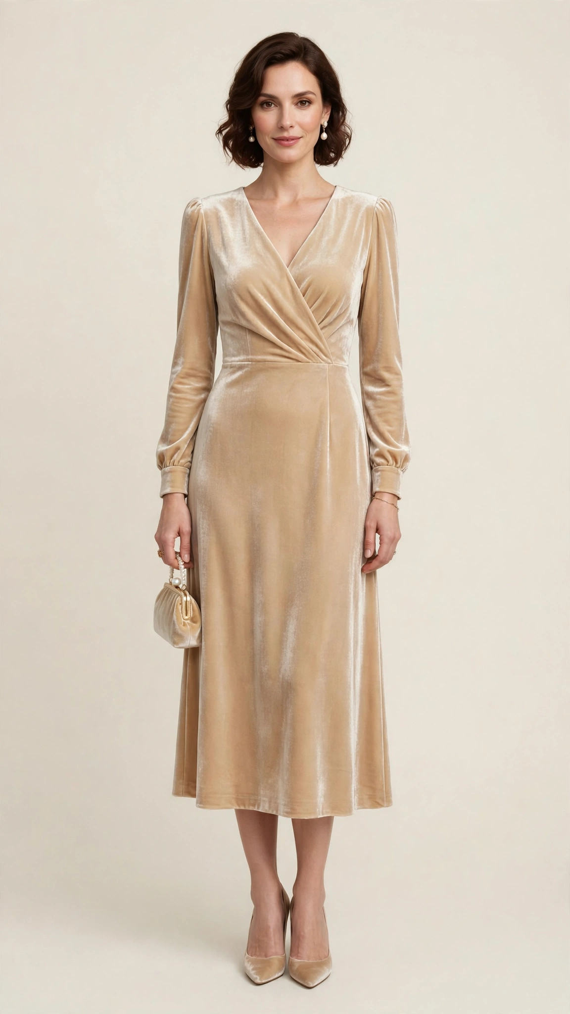 Velvet Midi Dress Outfit 28
