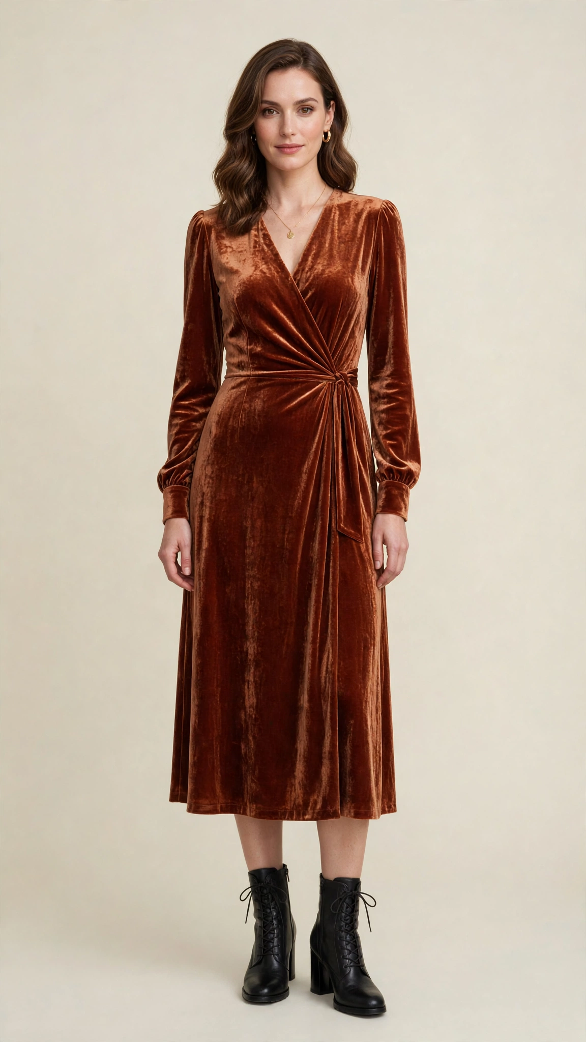 Velvet Midi Dress Outfit 29