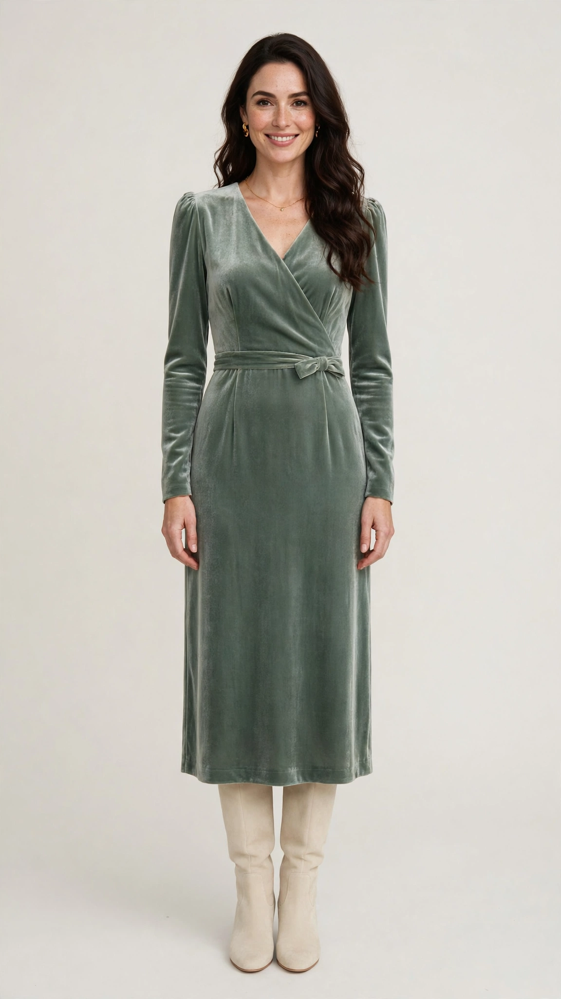 Velvet Midi Dress Outfit 34