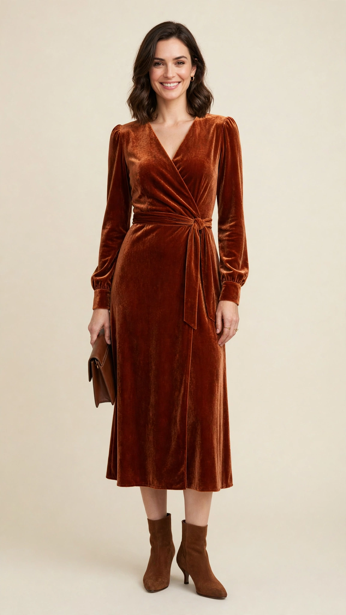 Velvet Midi Dress Outfit 36