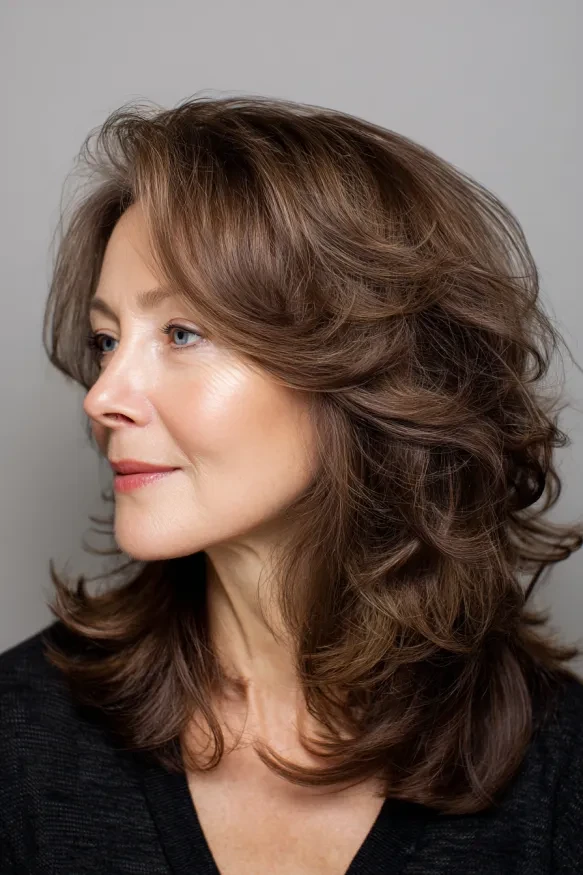 50 Voluminous Winter Blowout Hairstyles for Women Over 50 for Workdays That Are Chic, Polished and Easy to Wear 22 Voluminous Brunette Blowout