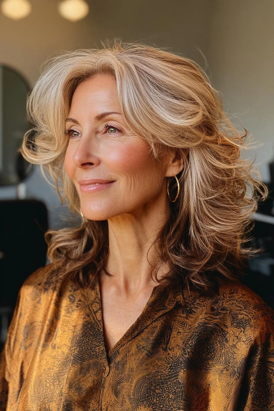 50 Voluminous Winter Blowout Hairstyles for Women Over 50 for Workdays That Are Chic, Polished and Easy to Wear 41 Voluminous Blowout for After-Work Drinks
