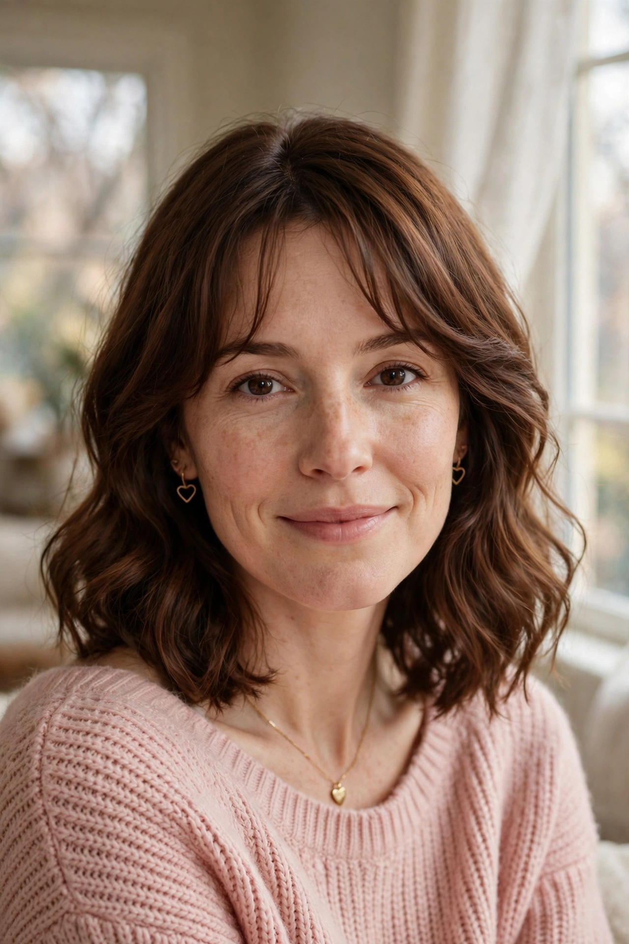 33 Whisper Fringe Hairstyles for a Bob with a Fresh Face Framing Effect That Flatter Every Angle 13 whisper fringe with a wavy bob in chestnut brown with side part