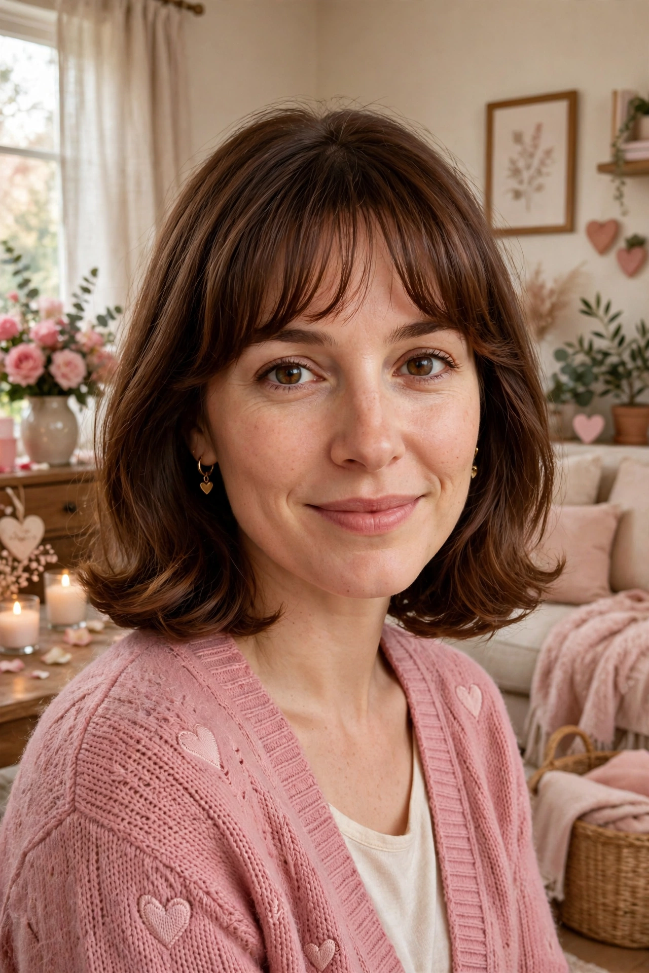 33 Whisper Fringe Hairstyles for a Bob with a Fresh Face Framing Effect That Flatter Every Angle 14 whisper fringe with a curved bob in chestnut brown with gentle under-curl