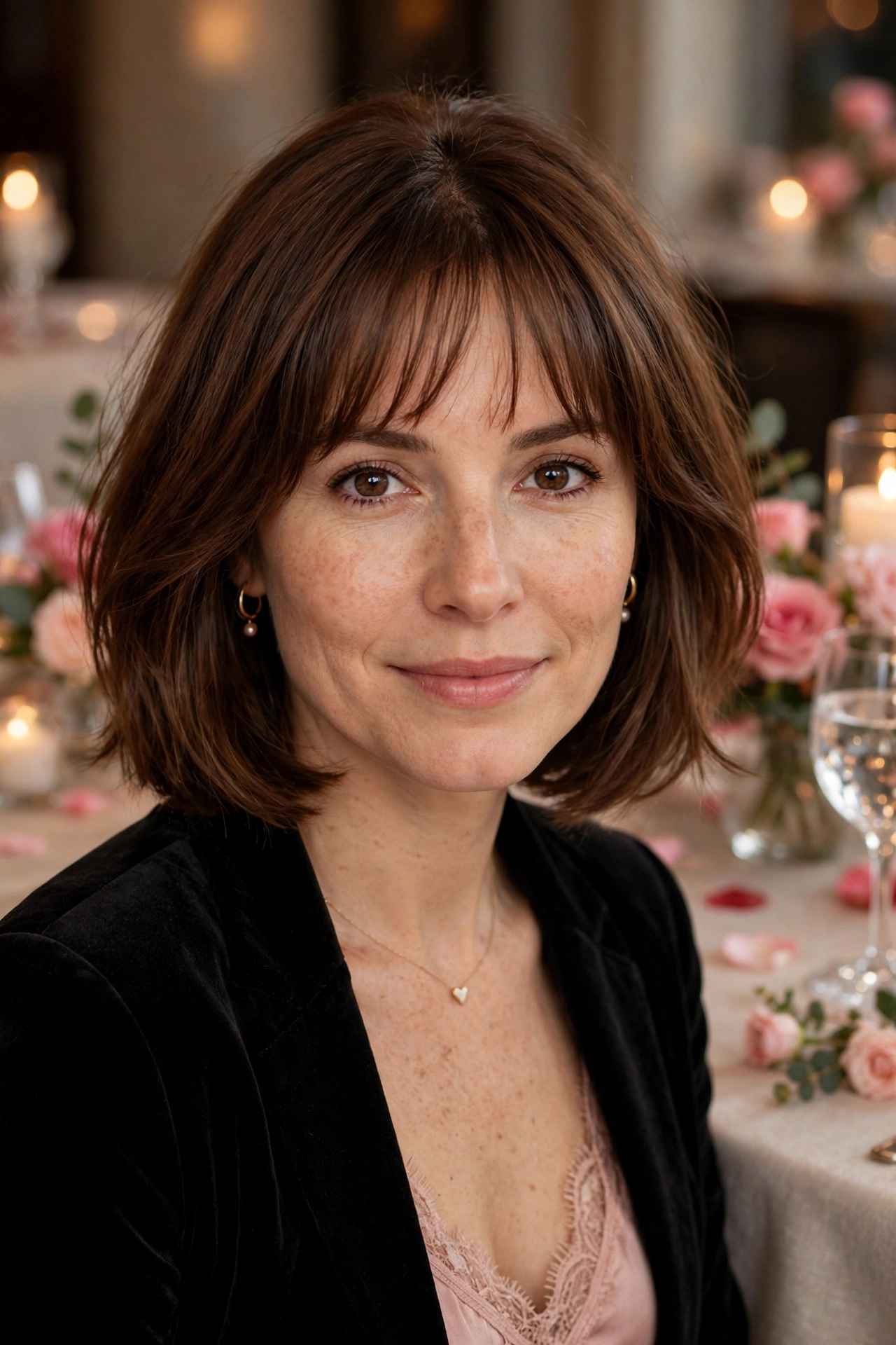 33 Whisper Fringe Hairstyles for a Bob with a Fresh Face Framing Effect That Flatter Every Angle 16 whisper fringe with a jaw-length bob in chestnut brown with dinner-date polish