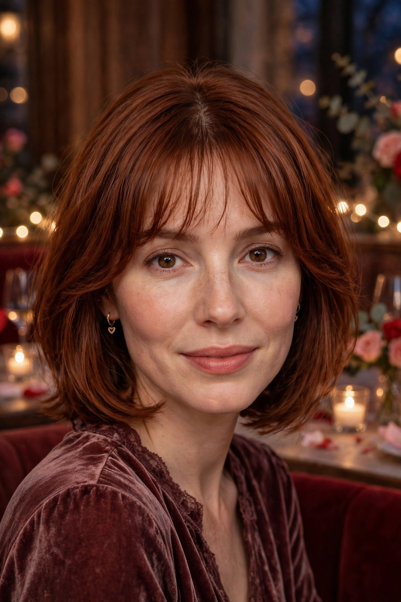 33 Whisper Fringe Hairstyles for a Bob with a Fresh Face Framing Effect That Flatter Every Angle 20 whisper fringe with a layered bob in warm auburn with centre part