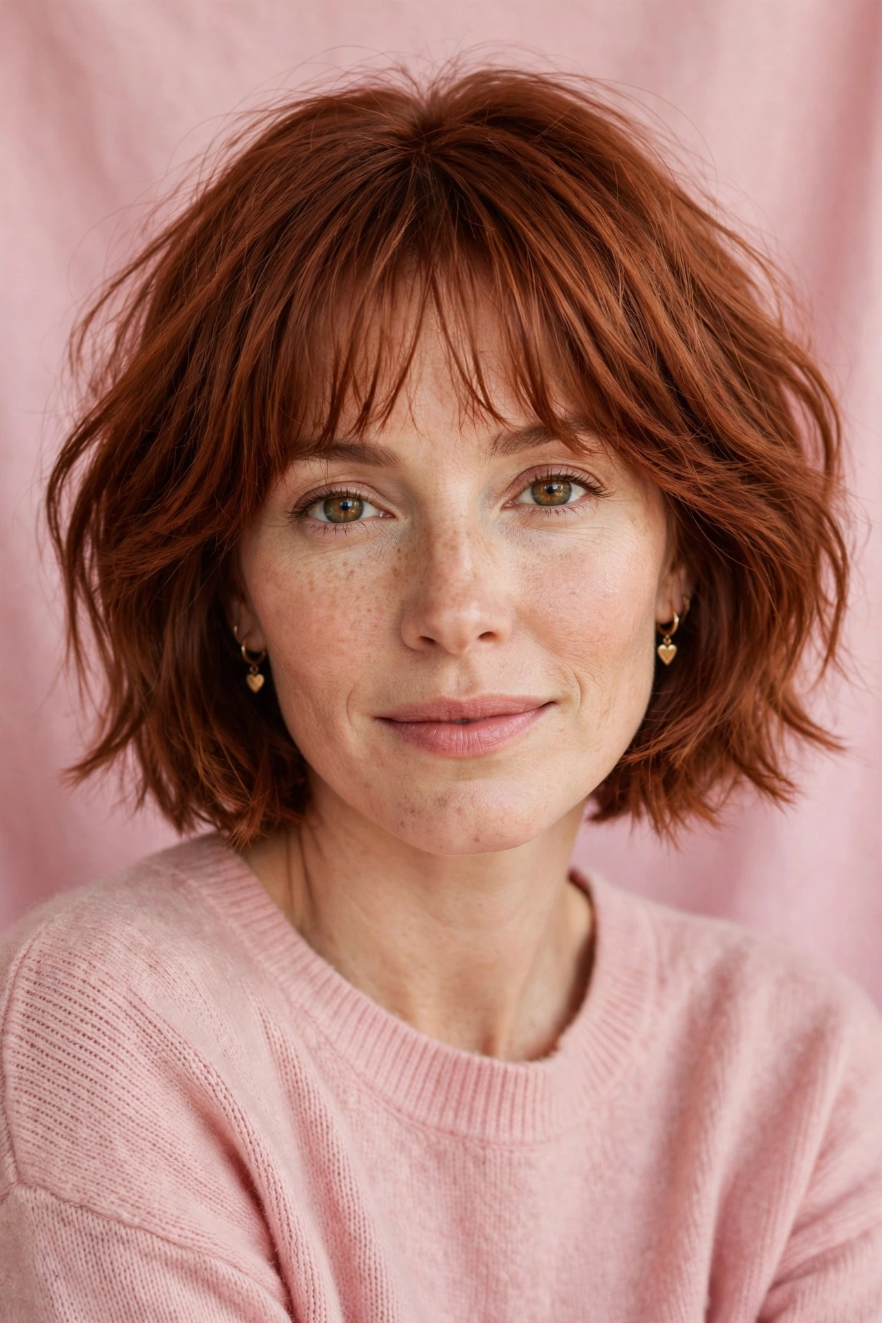 33 Whisper Fringe Hairstyles for a Bob with a Fresh Face Framing Effect That Flatter Every Angle 25 whisper fringe with a textured bob in warm auburn with brunch softness