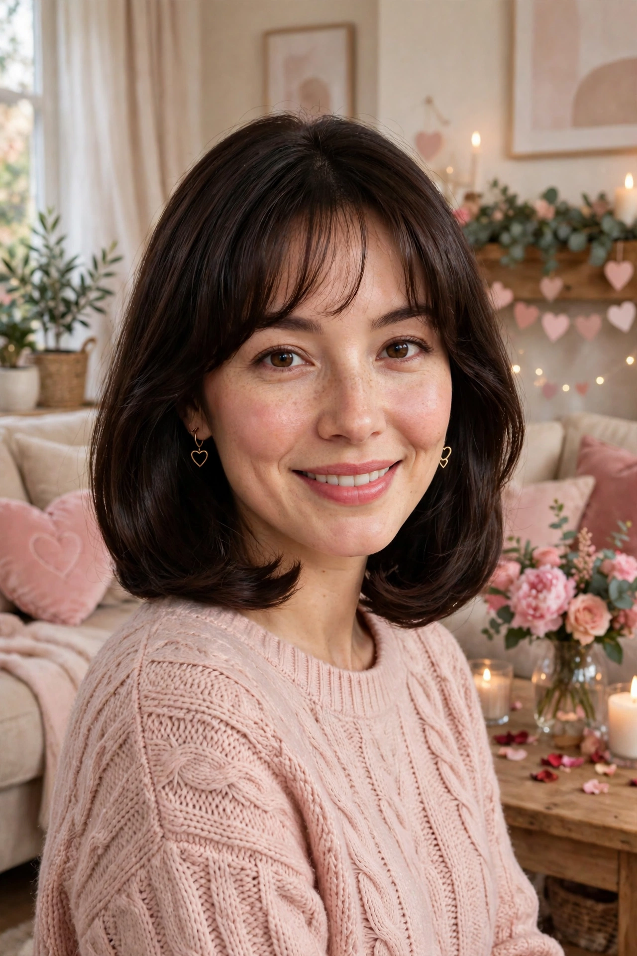 33 Whisper Fringe Hairstyles for a Bob with a Fresh Face Framing Effect That Flatter Every Angle 30 whisper fringe with a curved bob in dark chocolate brown with gentle under-curl