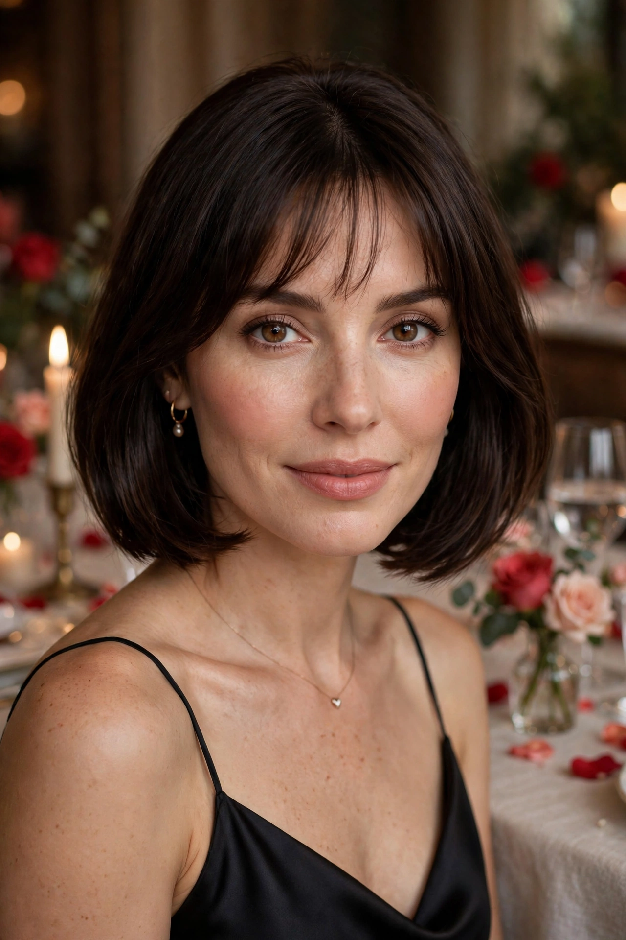 33 Whisper Fringe Hairstyles for a Bob with a Fresh Face Framing Effect That Flatter Every Angle 32 whisper fringe with a jaw-length bob in dark chocolate brown with dinner-date polish