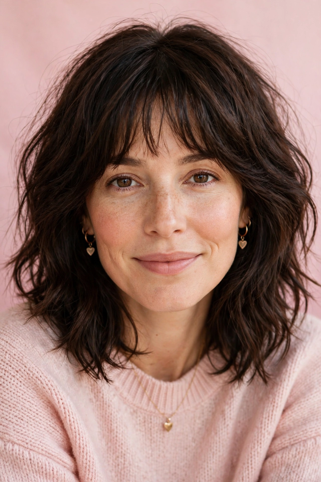 33 Whisper Fringe Hairstyles for a Bob with a Fresh Face Framing Effect That Flatter Every Angle 33 whisper fringe with a textured bob in dark chocolate brown with brunch softness