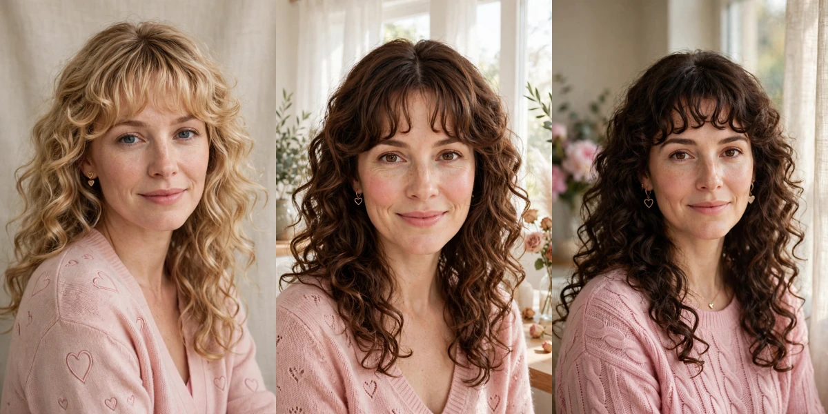 20 Whisper Fringe Hairstyles for Curly Hair with Light Airy Bangs That Stay Soft and Bouncy