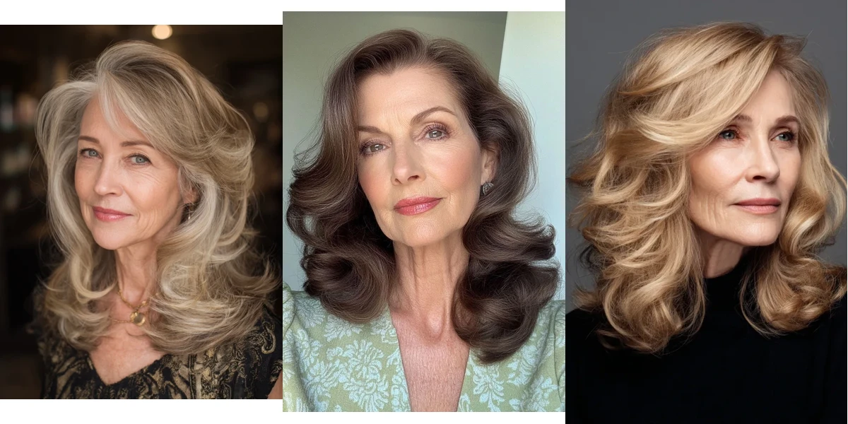 20 Winter Blowout Hairstyles for Women Over 50 With Thick Hair and Soft Curls That Are Chic, Full and Easy to Wear