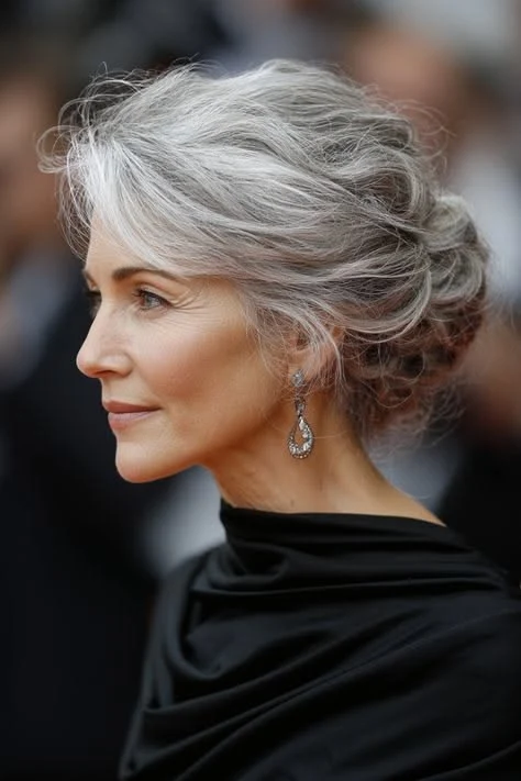 28 Winter Chignon Hairstyles for Women Over 70 with a Side Swept Fringe 14 28 Winter Chignon Hairstyles for Women Over 70 with a Side Swept Fringe - Idea 13