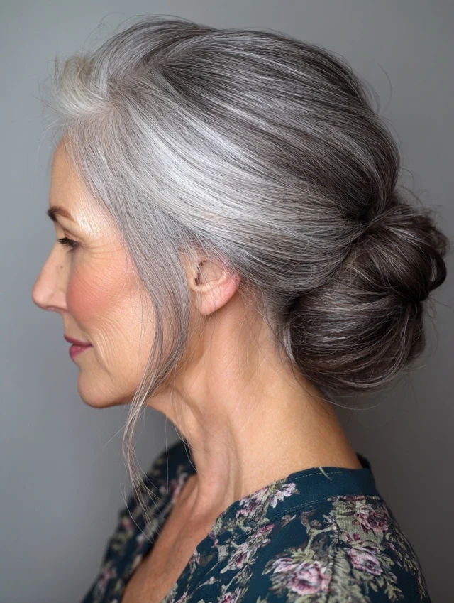 28 Winter Chignon Hairstyles for Women Over 70 with a Side Swept Fringe 18 28 Winter Chignon Hairstyles for Women Over 70 with a Side Swept Fringe - Idea 17