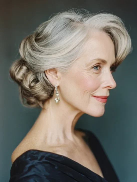28 Winter Chignon Hairstyles for Women Over 70 with a Side Swept Fringe 25 28 Winter Chignon Hairstyles for Women Over 70 with a Side Swept Fringe - Idea 24