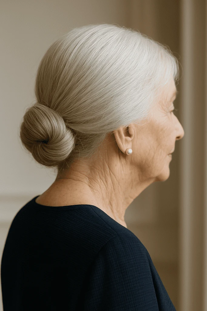 28 Winter Chignon Hairstyles for Women Over 70 with a Side Swept Fringe 28 28 Winter Chignon Hairstyles for Women Over 70 with a Side Swept Fringe - Idea 27