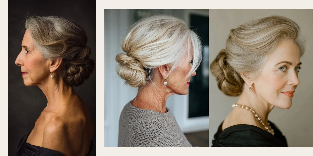 40 Winter Chignon Hairstyles for Women Over 70 with a Soft Low Bun - Featured