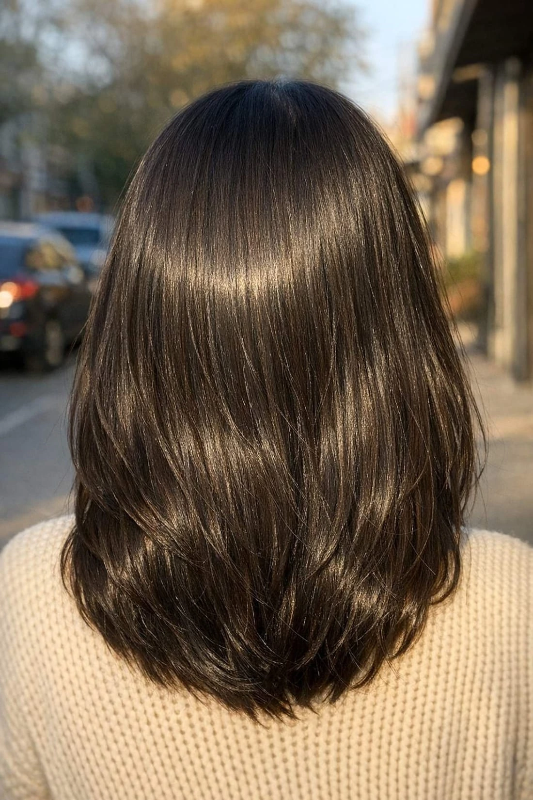 33 Winter Glass Hair Hairstyles For Women In Their 30s With A Mirror Shine That Are Sleek, Shiny and Polished 19 Liquid-Shine Glass Layers With Cool-Air Setting