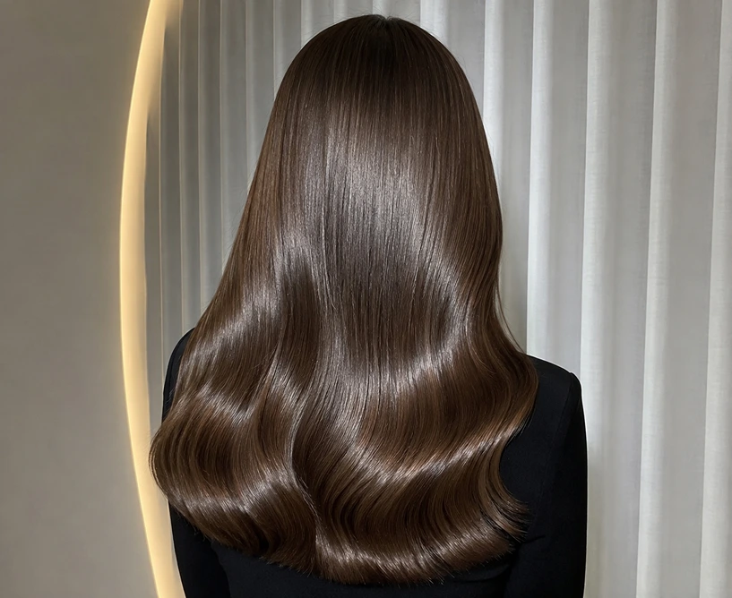 33 Winter Glass Hair Hairstyles For Women In Their 30s With A Mirror Shine That Are Sleek, Shiny and Polished 29 Luminous Glass Hair With Cool-Air Setting